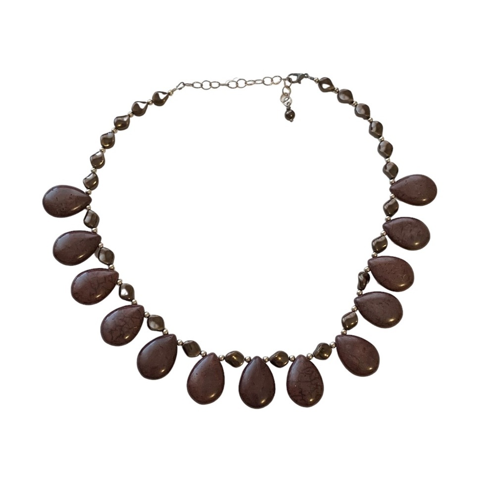 Tiger's Eye and Brown Stone Necklace